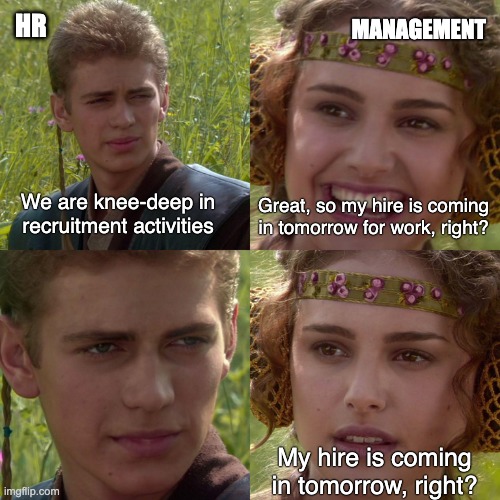 A typical conversation between hiring managers and HR