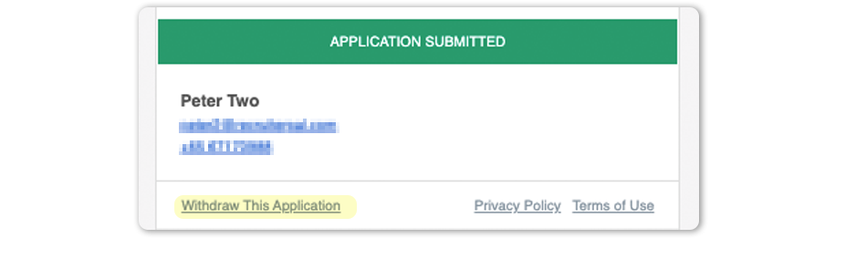 application withdrawal